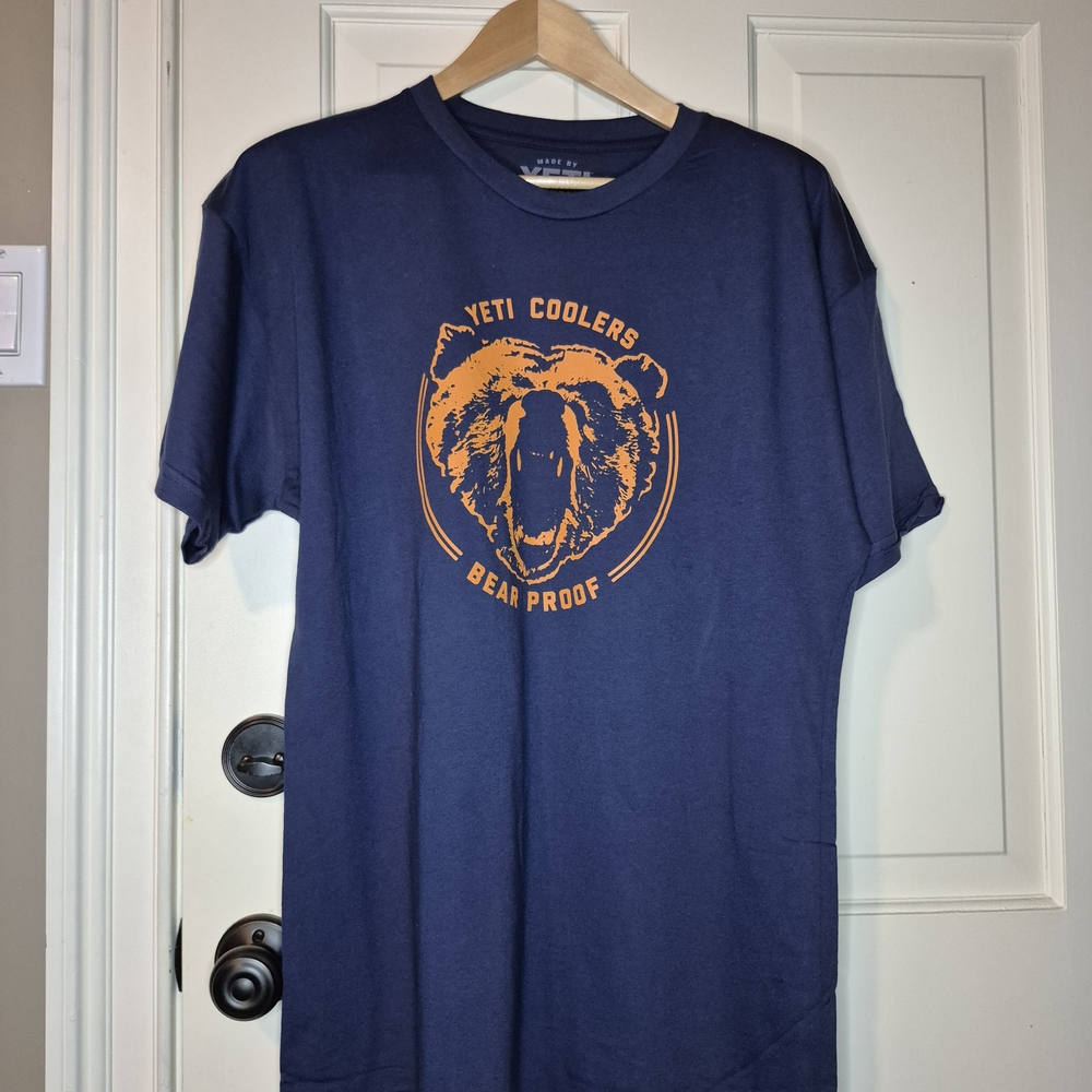 Yeti Navy T-Shirt with Orange Graphic 1593/518